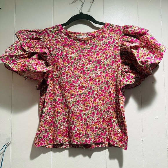Zara Tops - Zara Pink Floral Patterned Top